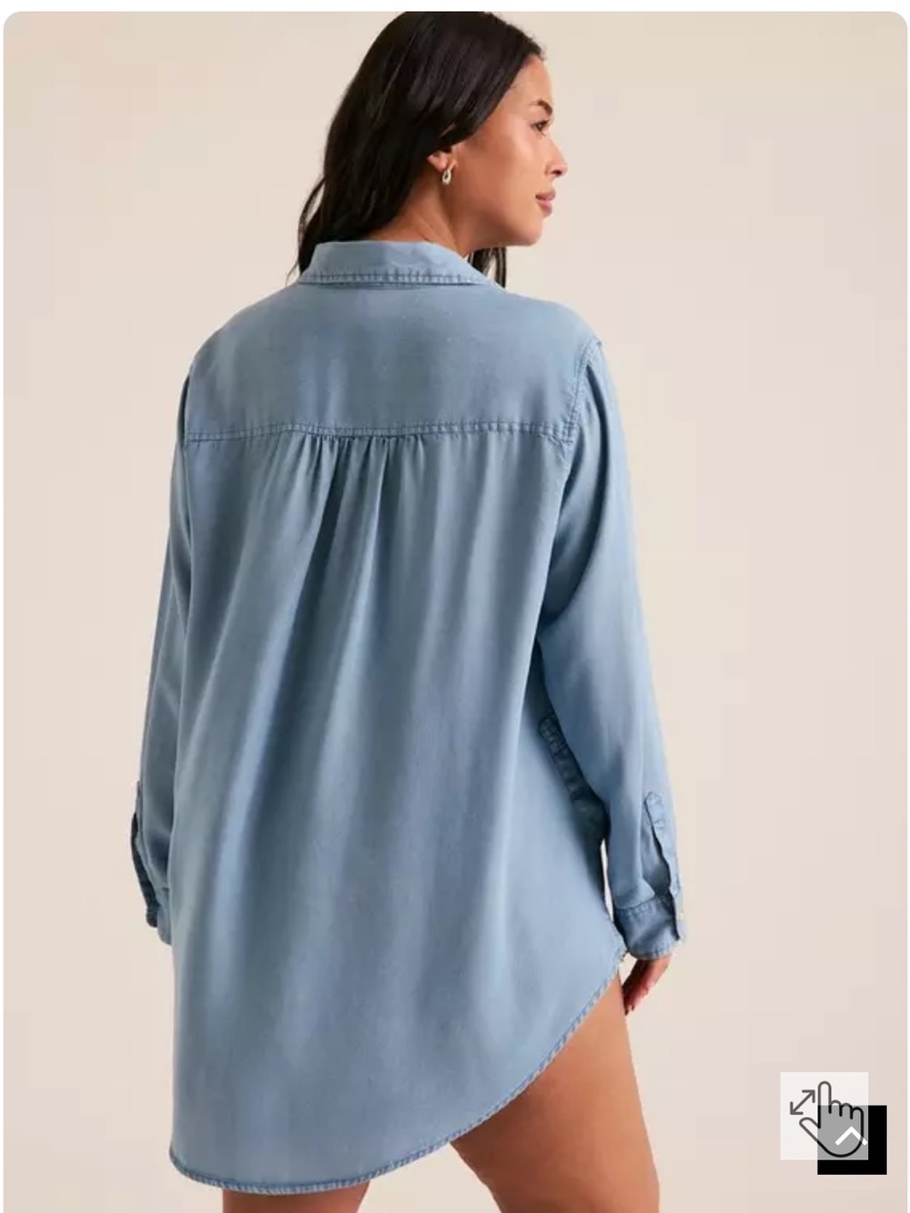 torrid Light Blue Pintuck Button-Front Festi Shirt - Picture 2 of 6